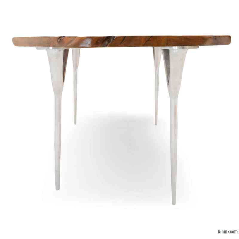 Döküm Aluminyum Bacaklı Masif Ceviz Masa - K0033816