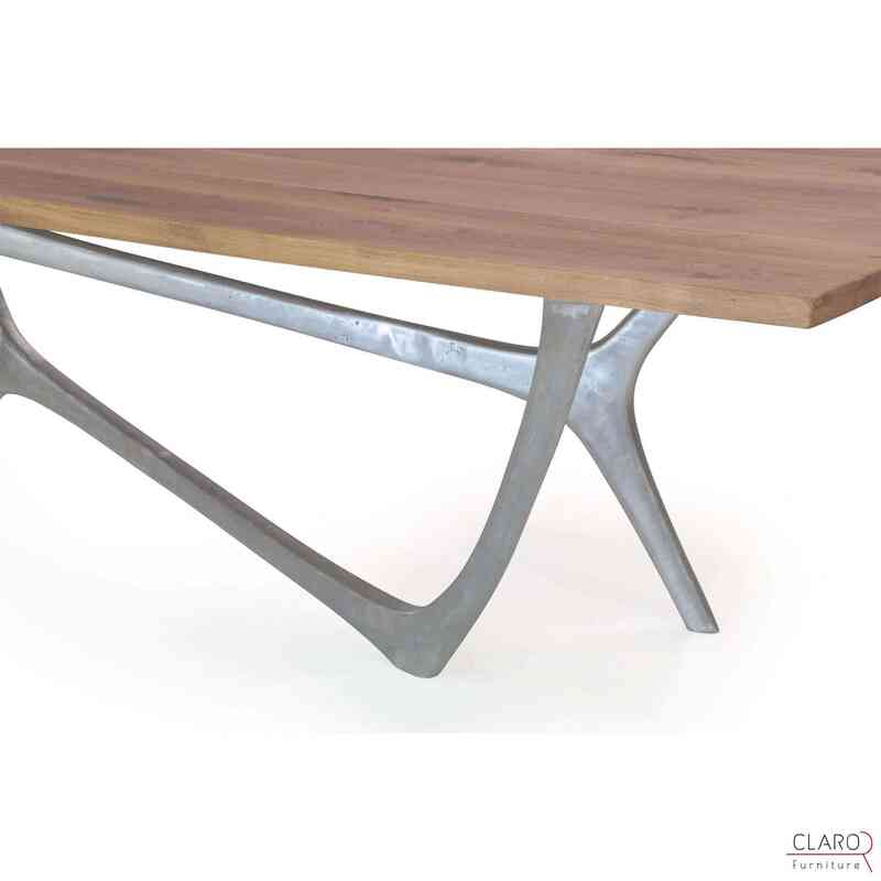 Custom Oak or Walnut Dining Table with Cast Aluminium Legs - K0033822