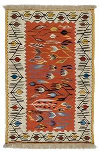 Red, Beige New Handwoven Turkish Kilim Rug