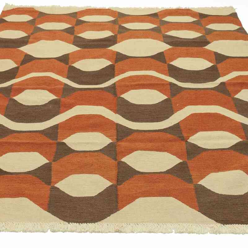 New Handwoven Turkish Kilim Rug - 6' 7" x 8' 10" (79" x 106") - K0033857