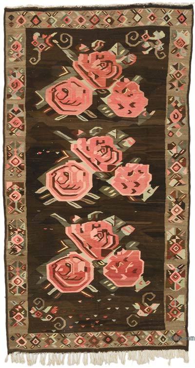 Kahverengi, Pembe Karabağ Kilimi - 190 cm x 340 cm