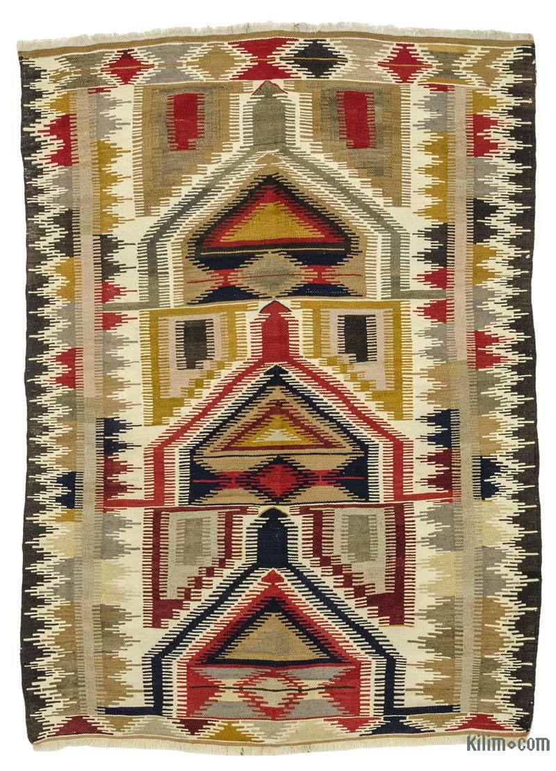 Multicolor Vintage Konya Kilim Rug - 3' 11" x 5' 8" (47 in. x 68 in.) - K0033915