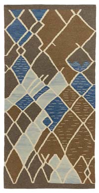 Brown, Blue New Turkish Kilim Rug