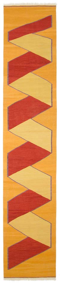 Yellow, Red New Turkish Kilim Runner