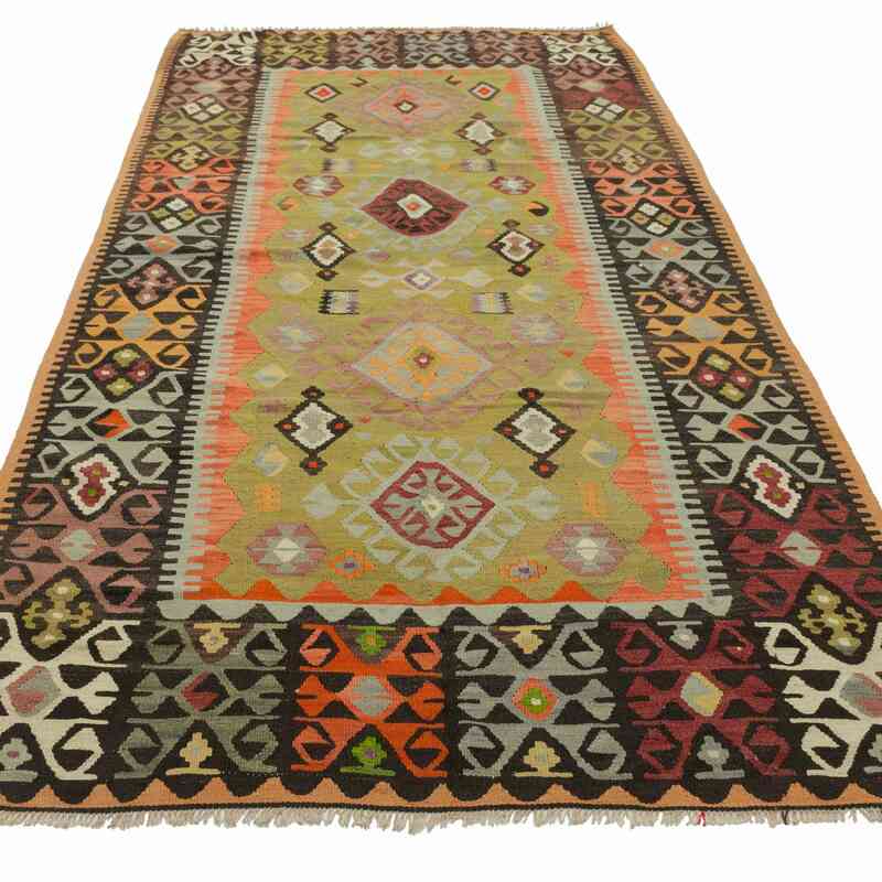 Multicolor Vintage Cal Kilim Rug - 5' 5" x 10' 2" (65" x 122") - K0034040