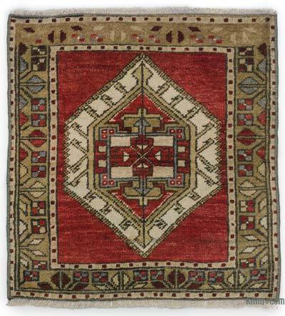 Vintage Turkish Hand-Knotted Rug - 1' 8" x 1' 9" (20 in. x 21 in.)