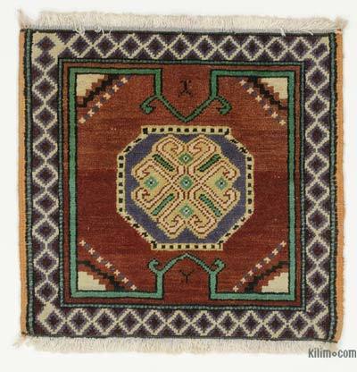 Vintage Turkish Hand-Knotted Rug - 1' 7" x 1' 6" (19 in. x 18 in.)