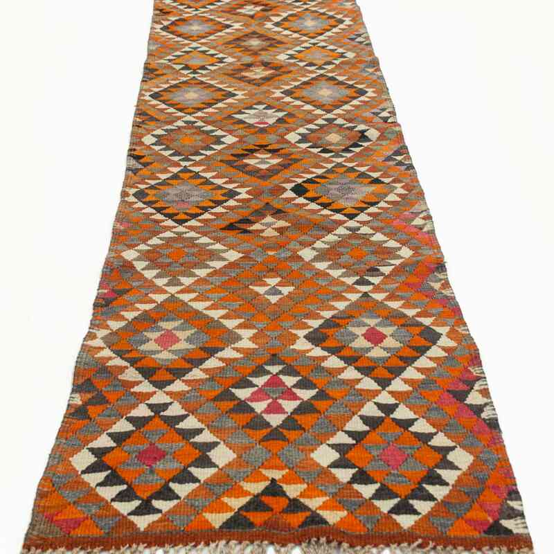 Multicolor Vintage Tribal Kilim Runner - 2' 8" x 9' 6" (32" x 114") - K0034214