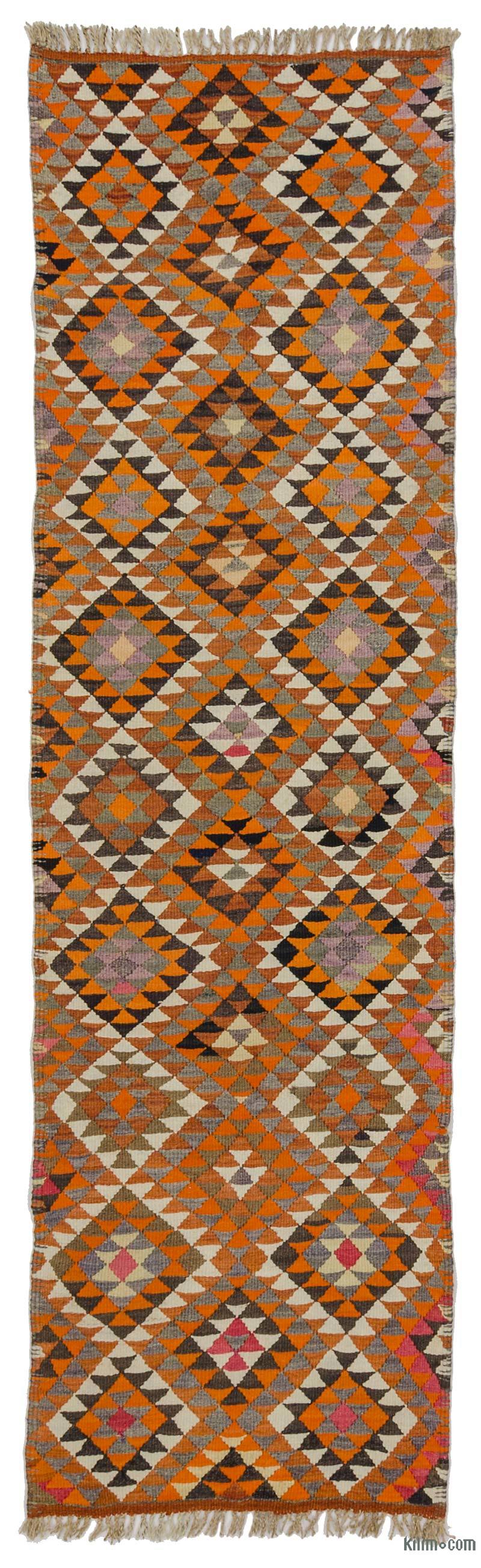 Multicolor Vintage Tribal Kilim Runner - 2' 8" x 9' 6" (32" x 114") - K0034214
