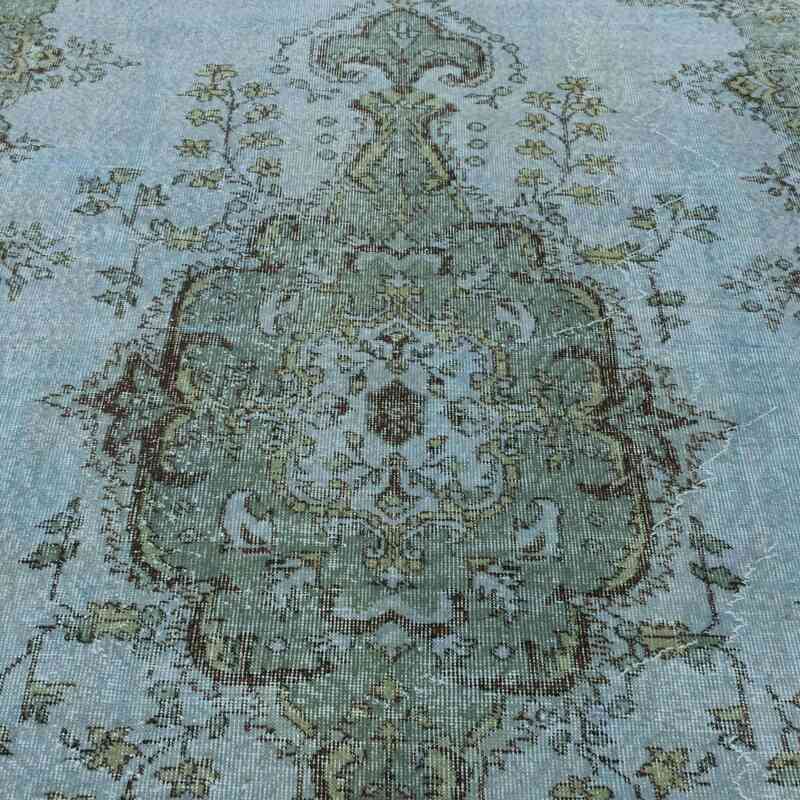 Blue Over-dyed Turkish Vintage Rug - 5' 5" x 9' 2" (65 in. x 110 in.) - K0035004