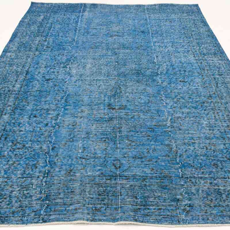 Blue Over-dyed Turkish Vintage Rug - 5' 9" x 8' 5" (69 in. x 101 in.) - K0035725