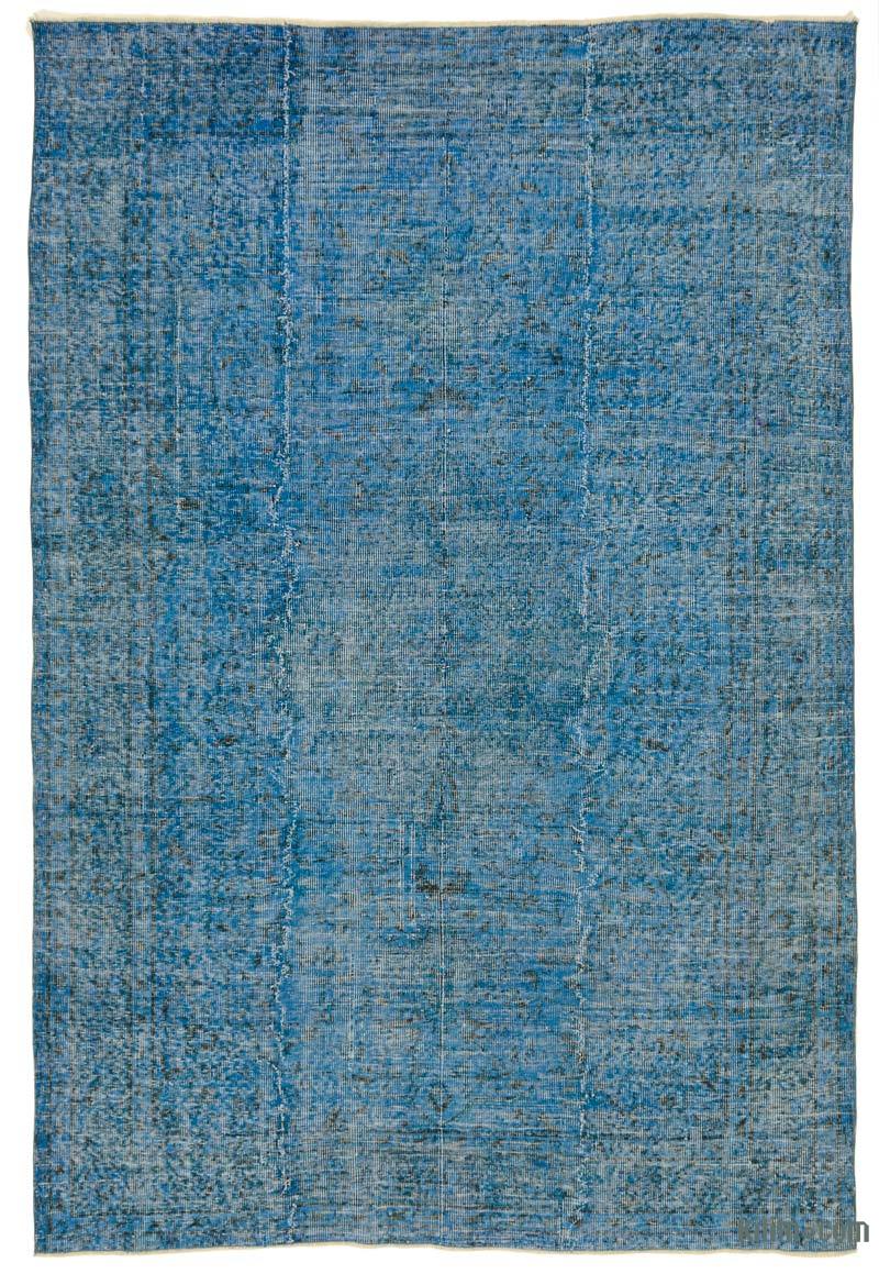 Blue Over-dyed Turkish Vintage Rug - 5' 9" x 8' 5" (69 in. x 101 in.) - K0035725