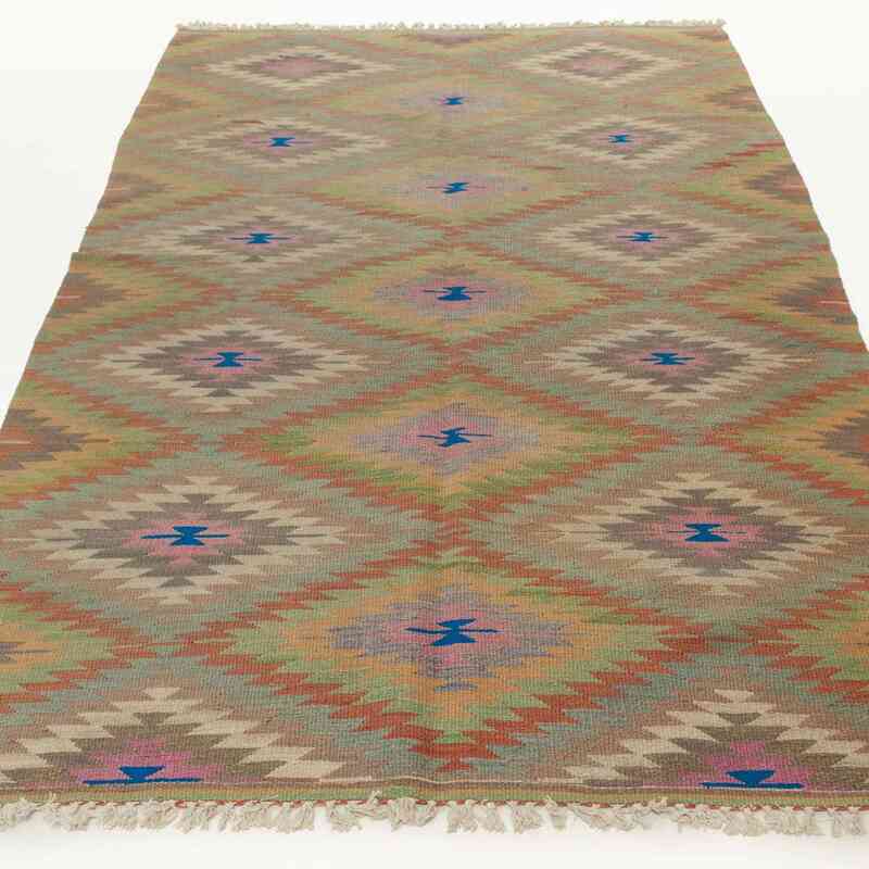 Vintage Afyon Kilim Rug - 5' 3" x 8' 9" (63" x 105") - K0035978