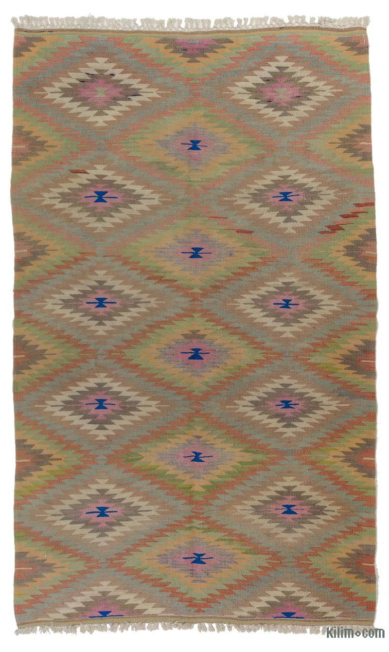 Vintage Afyon Kilim Rug - 5' 3" x 8' 9" (63" x 105") - K0035978
