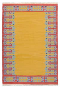 Yellow New Turkish Kilim Rug