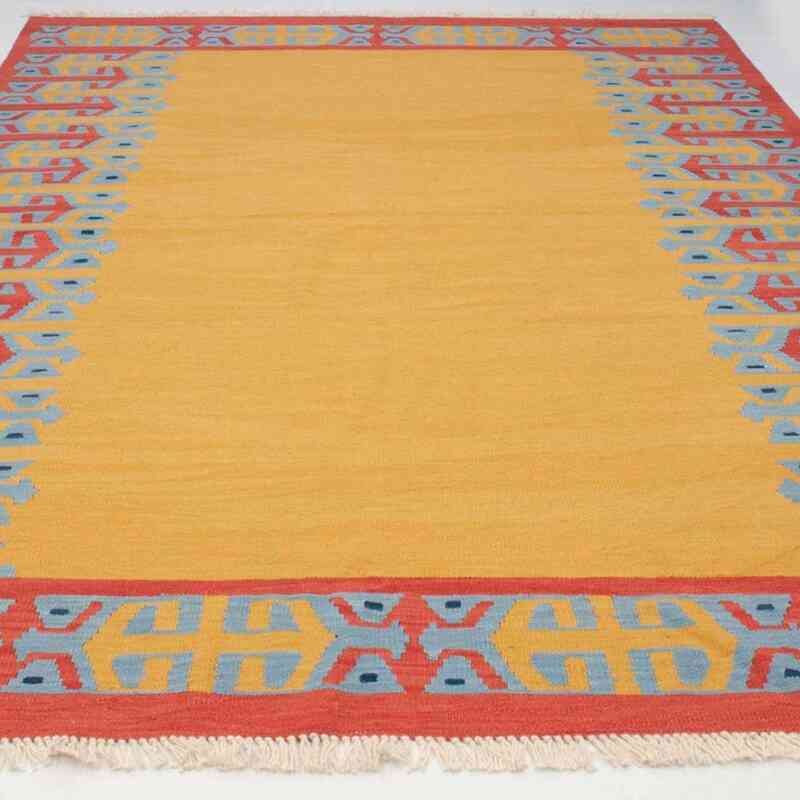 Yellow New Turkish Kilim Rug - K0036197