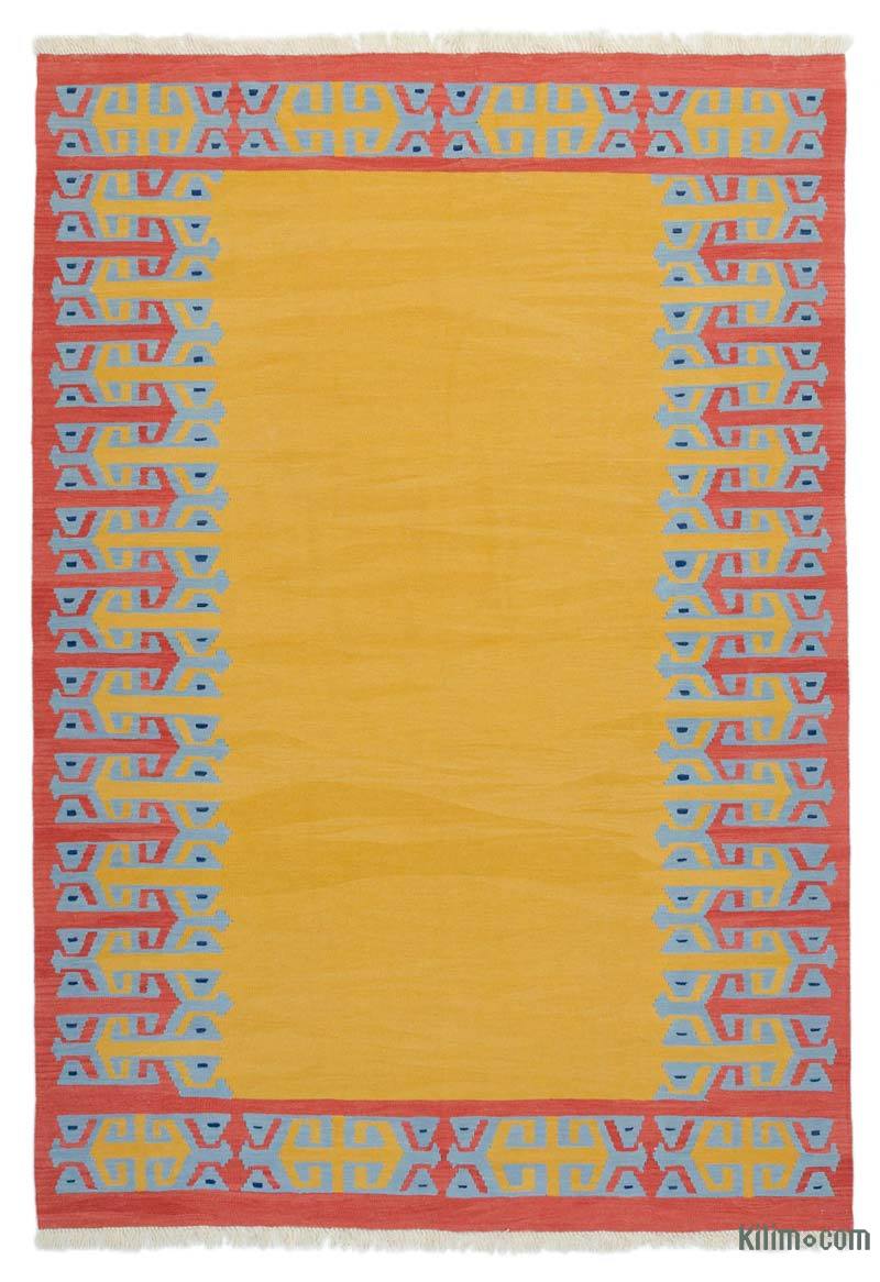 Yellow New Turkish Kilim Rug - K0036197