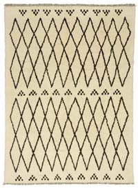 Beige, Brown New Moroccan Style Hand-Knotted Tulu Rug - 8' 8" x 11' 8" (104" x 140")