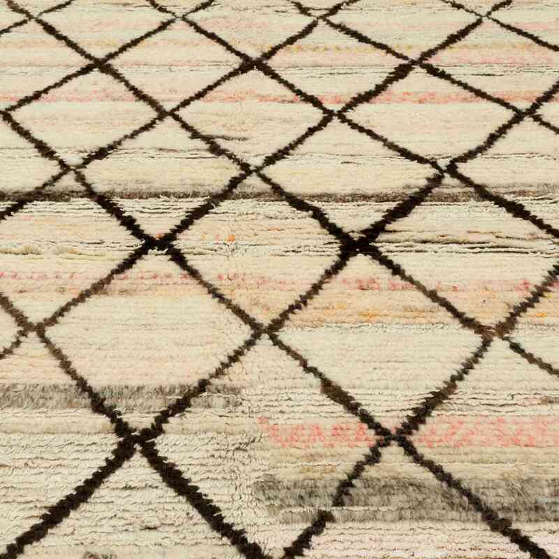 Beige, Marrón Alfombra "Tulu" de estilo marroquí anudada a mano - 275 cm x 367 cm - K0036295