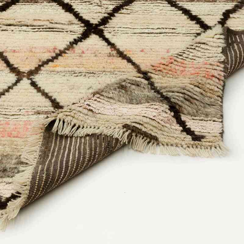 Beige, Marrón Alfombra "Tulu" de estilo marroquí anudada a mano - 275 cm x 367 cm - K0036295