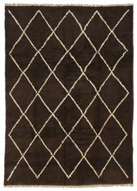 Brown, Beige New Moroccan Style Hand-Knotted Tulu Rug - 8'  x 11' 5" (96" x 137")