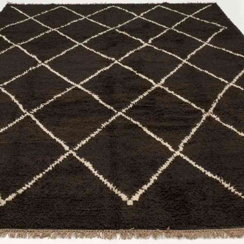 Kahverengi, Bej Yeni Fas Stili El Dokuma Tulu - 245 cm x 348 cm - K0036297