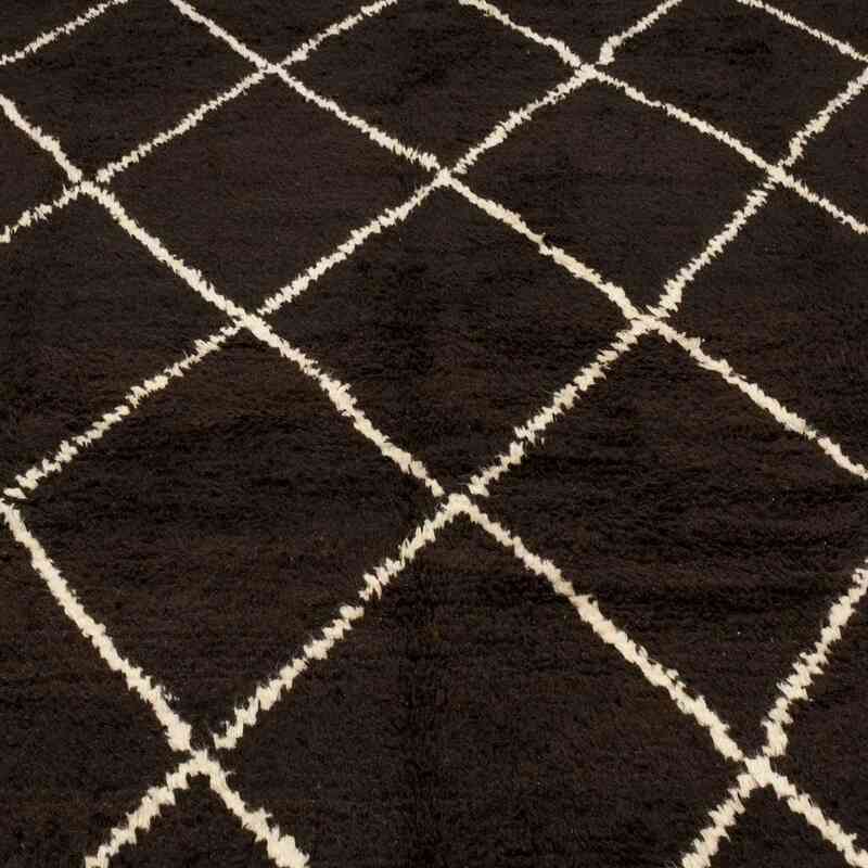Kahverengi, Bej Yeni Fas Stili El Dokuma Tulu - 245 cm x 348 cm - K0036297