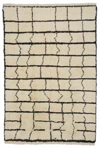 Beige, Brown New Moroccan Style Hand-Knotted Tulu Rug - 6' 8" x 10'  (80" x 120")