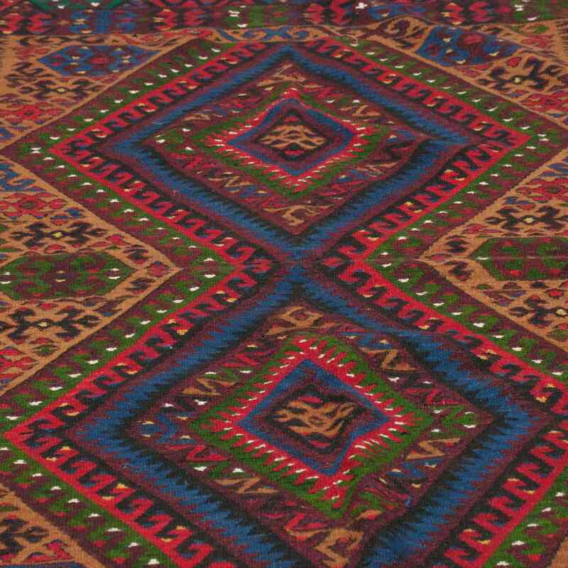 Multicolor Vintage Fethiye Kilim Rug - 4' 3" x 7' 9" (51" x 93") - K0036437