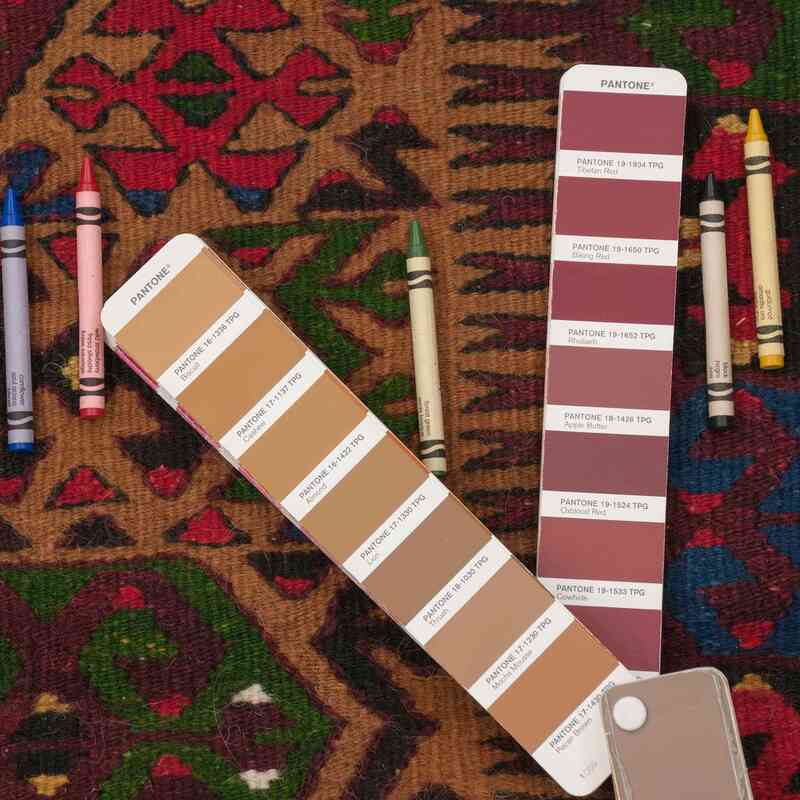 Multicolor Vintage Fethiye Kilim Rug - 4' 3" x 7' 9" (51" x 93") - K0036437