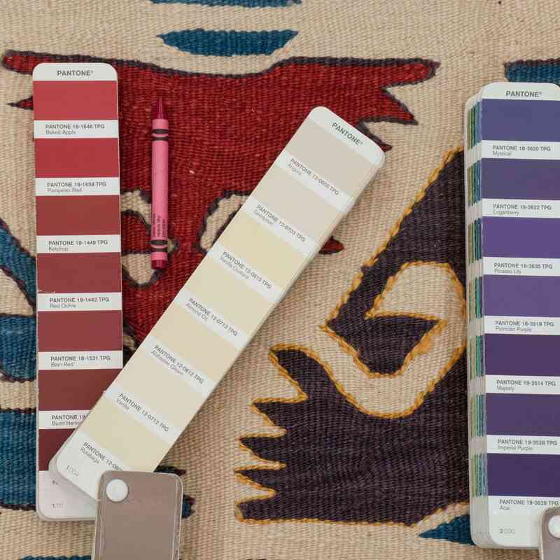 Çok Renkli Yeni El Dokuma Kilim - K0036458