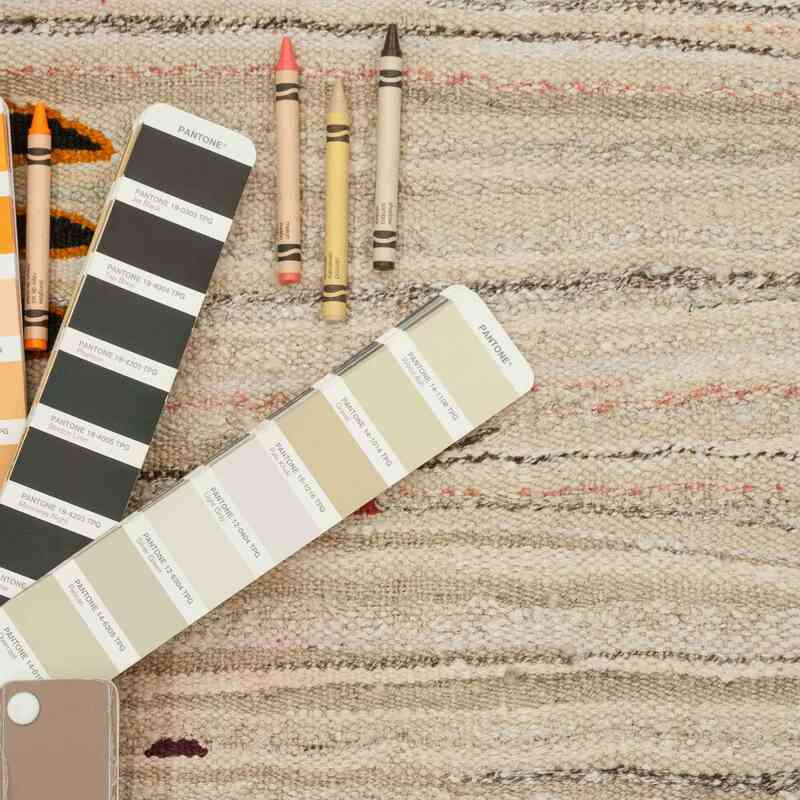 Bej Yeni Kök Boya El Dokuma Kilim - 123 cm x 178 cm - K0036464