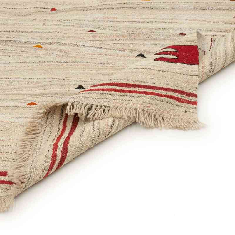Bej Yeni Kök Boya El Dokuma Kilim - 123 cm x 178 cm - K0036464