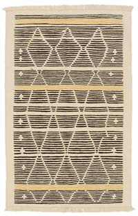 Bej, Kahverengi Yeni Kök Boya El Dokuma Kilim - 118 cm x 186 cm