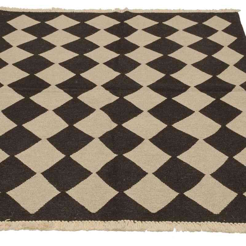 Marrón, Beige Nueva Alfombra Turca Kilim - K0036468