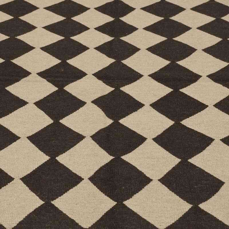 Marrón, Beige Nueva Alfombra Turca Kilim - K0036468