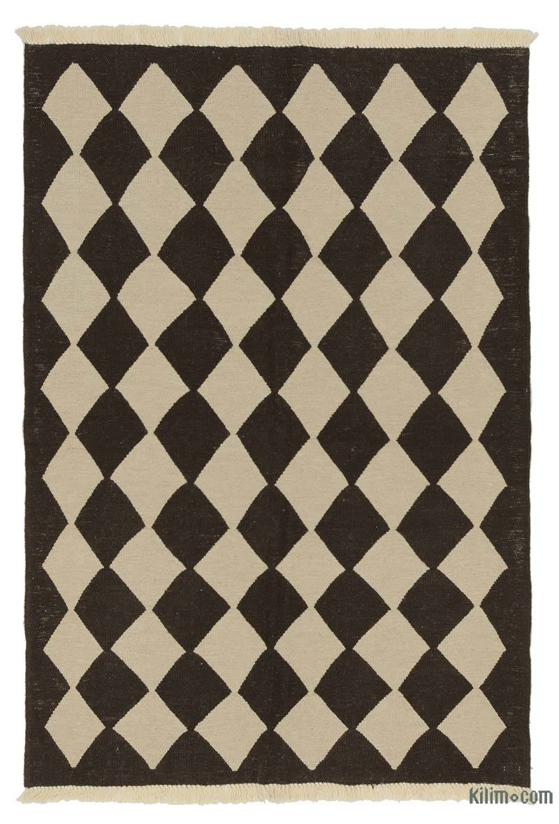 Marrón, Beige Nueva Alfombra Turca Kilim - K0036468