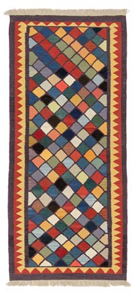 Multicolor New Turkish Kilim Runner - 3' 8" x 8' 1" (44" x 97")