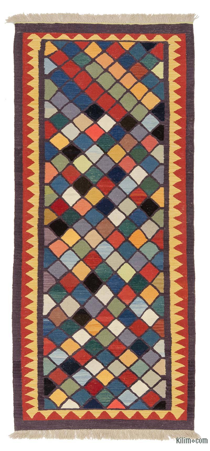 Çok Renkli Yeni Kök Boya Yolluk Kilim - 113 cm x 247 cm - K0036471