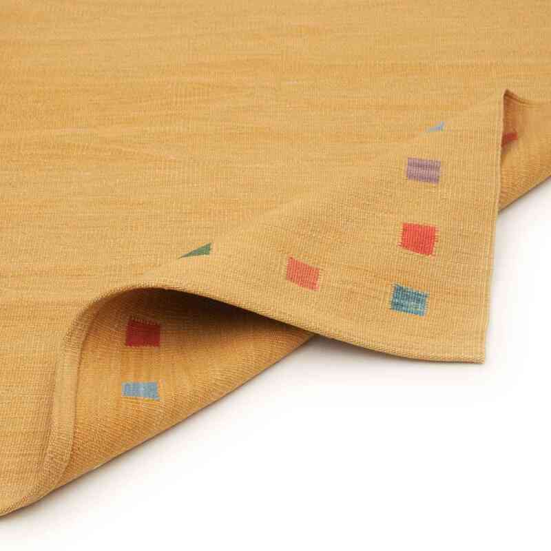 Amarillo Nuevo Kilim Turco de Pasillo  - 102 cm x 224 cm - K0036472