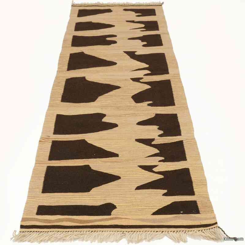 Bej, Kahverengi Yeni Kök Boya Yolluk Kilim - K0036479