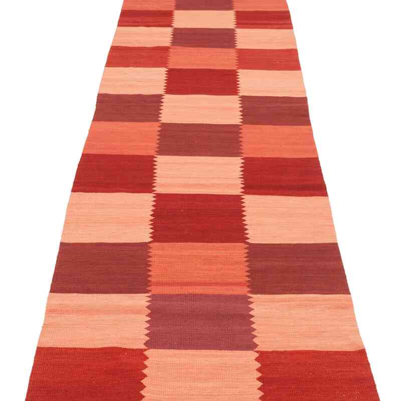 Red New Turkish Kilim Runner - 2' 7" x 10' 11" (31" x 131") - K0036481