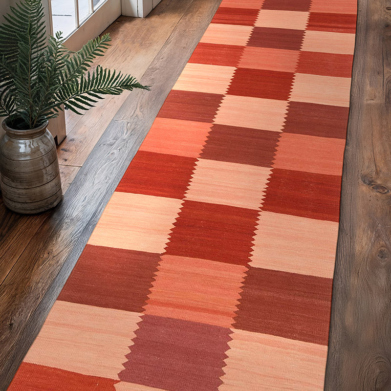 Kırmızı Yeni Kök Boya Yolluk Kilim - 80 cm x 334 cm - K0036481