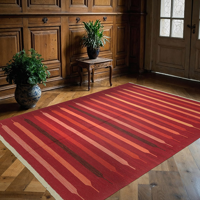 Red New Handwoven Turkish Kilim Rug - K0036482