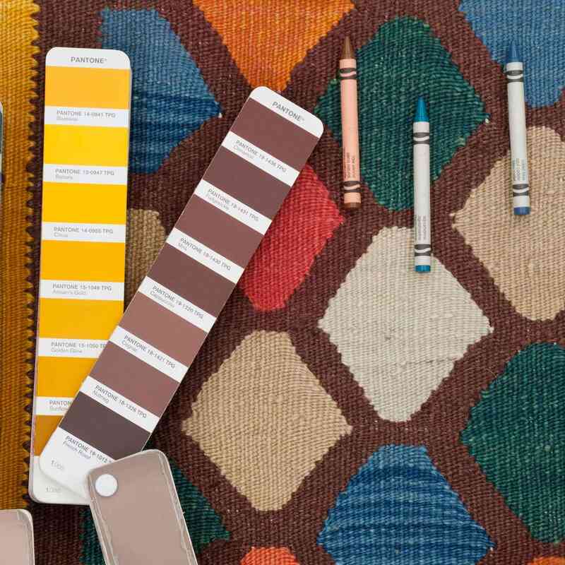 Multicolor New Turkish Kilim Runner - K0036484