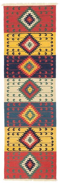 Multicolor New Turkish Kilim Runner - 2' 11" x 9' 6" (35" x 114")