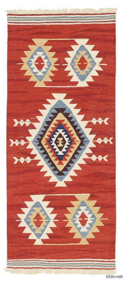 Kırmızı Yeni Kök Boya Yolluk Kilim - 94 cm x 218 cm