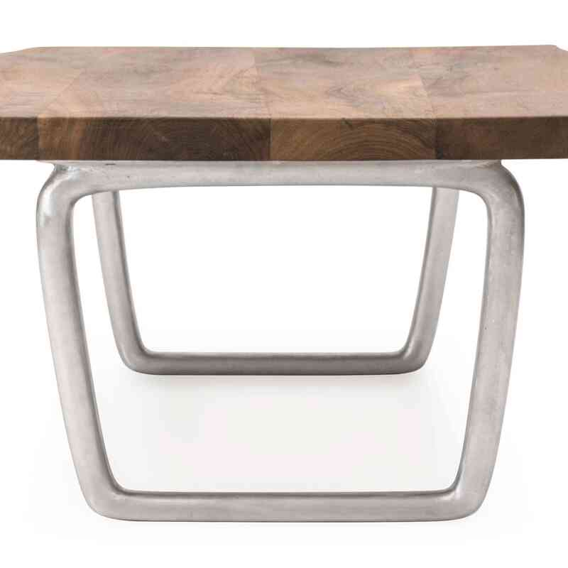 Walnut Slab Coffee Table with Cast Aluminium Legs - K0036506