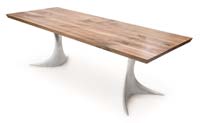 Walnut Table with Sand Cast Aluminium Legs