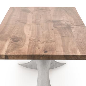 Walnut Table with Sand Cast Aluminium Legs - K0036507